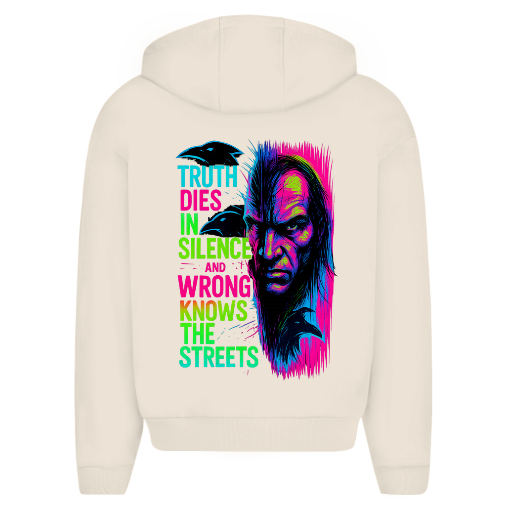 Oversize Zipper Truth Dies In Silence - Clothes