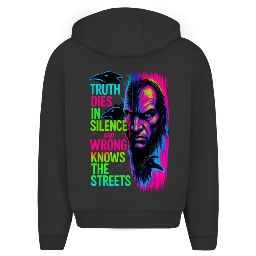 Oversize Zipper Truth Dies In Silence - Clothes