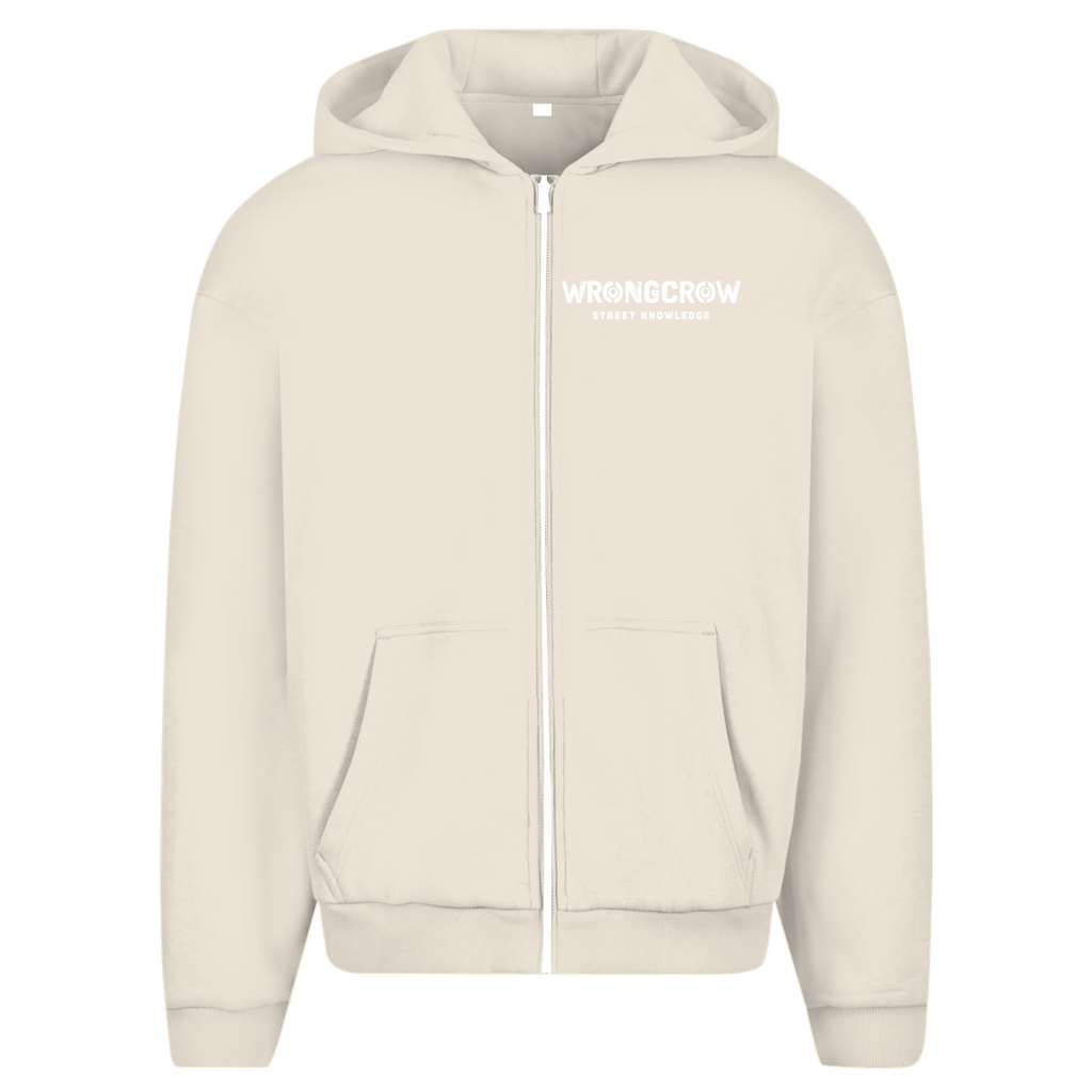 Oversize Zipper Wrongcrow - White Sand / S - Clothes