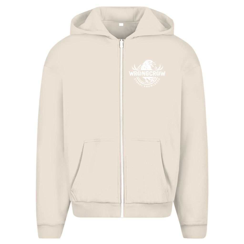 Oversize Zipper Wrongcrow - White Sand / S - Clothes