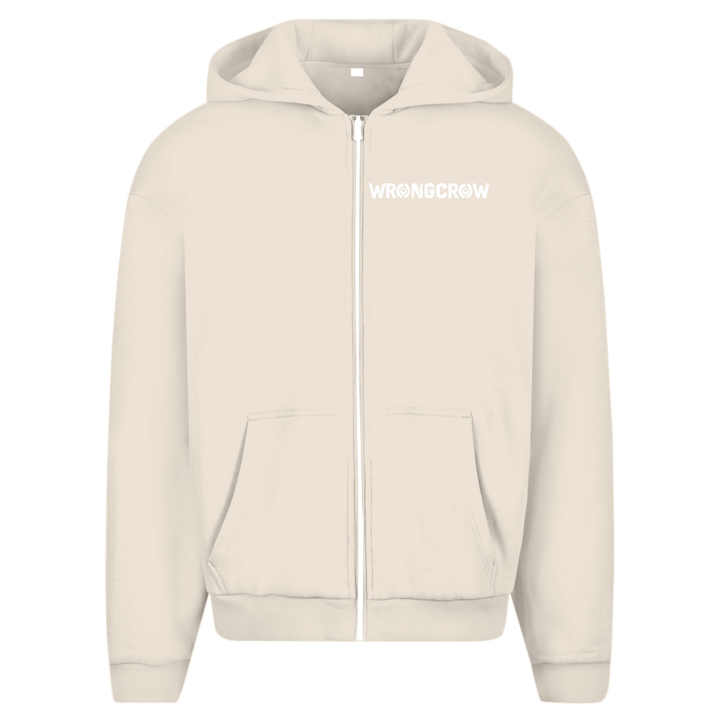 Oversize Zipper Wrongcrow - White Sand / S - Clothes