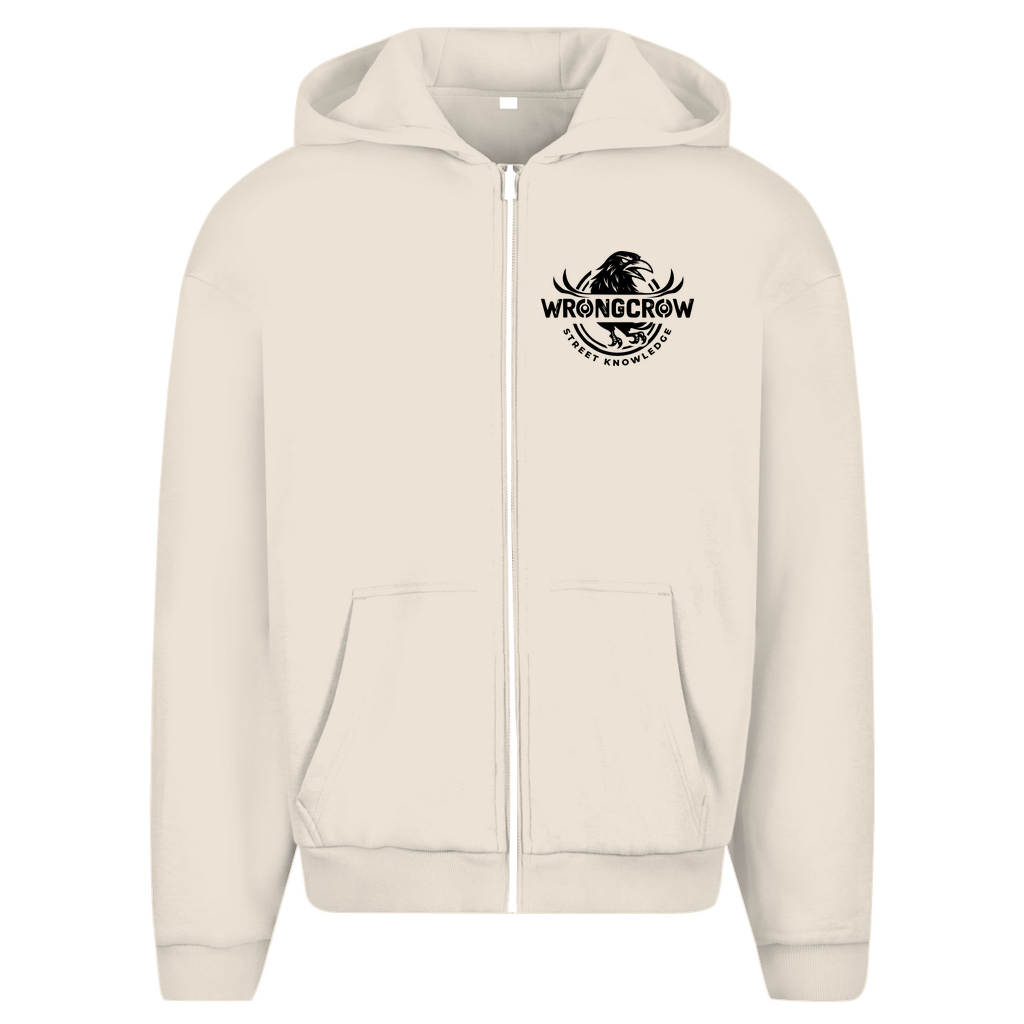 Oversize Zipper Wrongcrow - White Sand / S - Clothes
