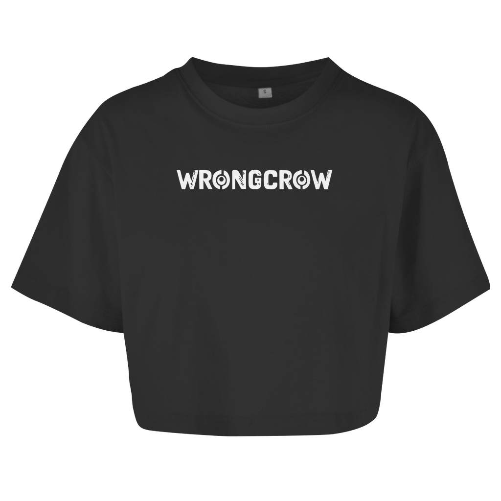 Queens Oversize Crop T-Shirt Wrongcrow - Black / XS - Clothes