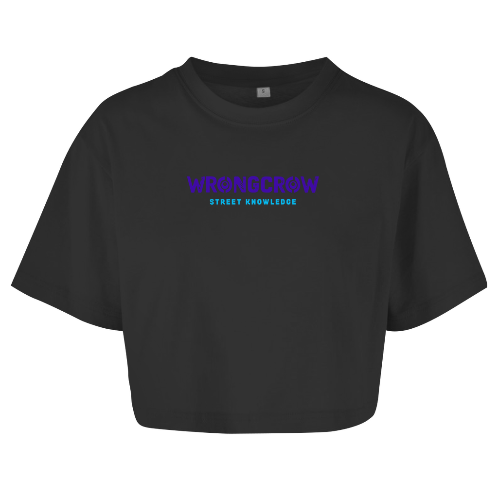 Queens Oversize Crop T-Shirt Wrongcrow - Black / XS - Clothes