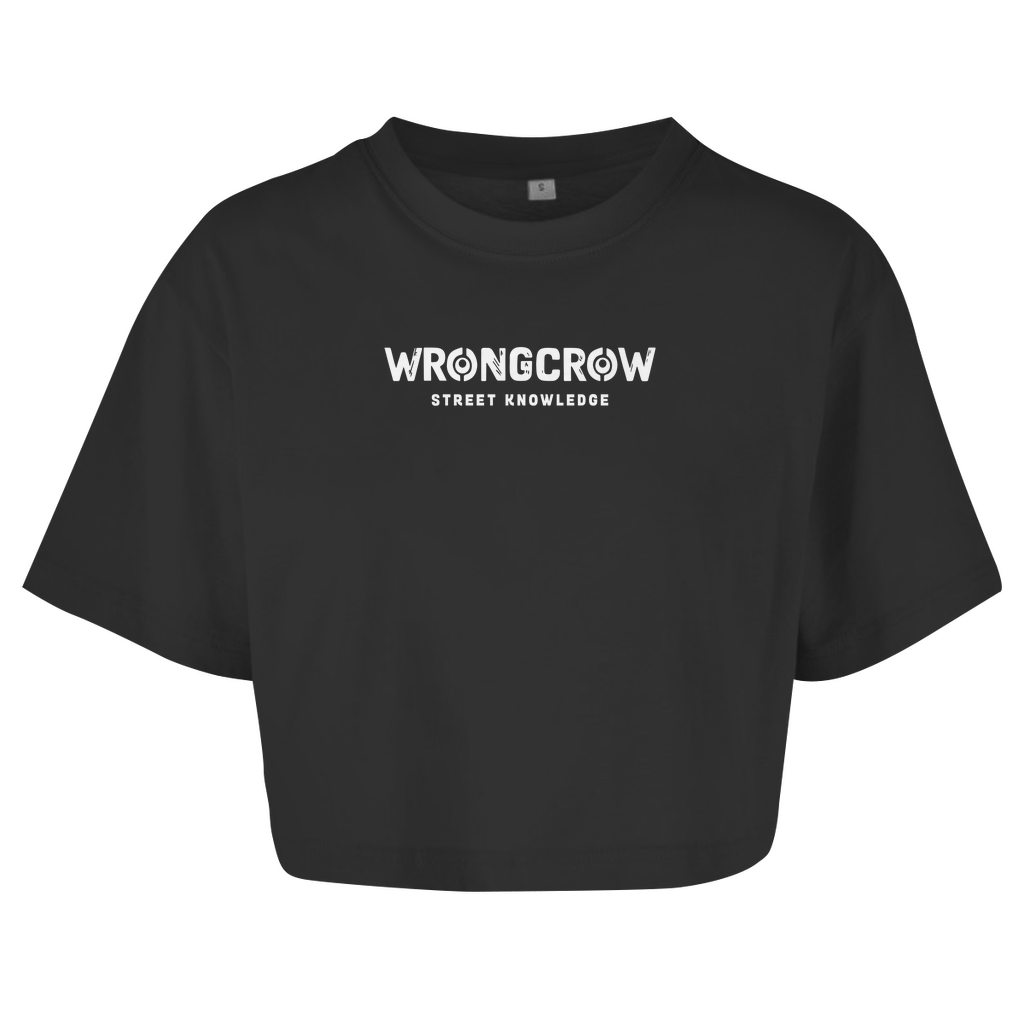 Queens Oversize Crop T-Shirt Wrongcrow - Black / XS - Clothes