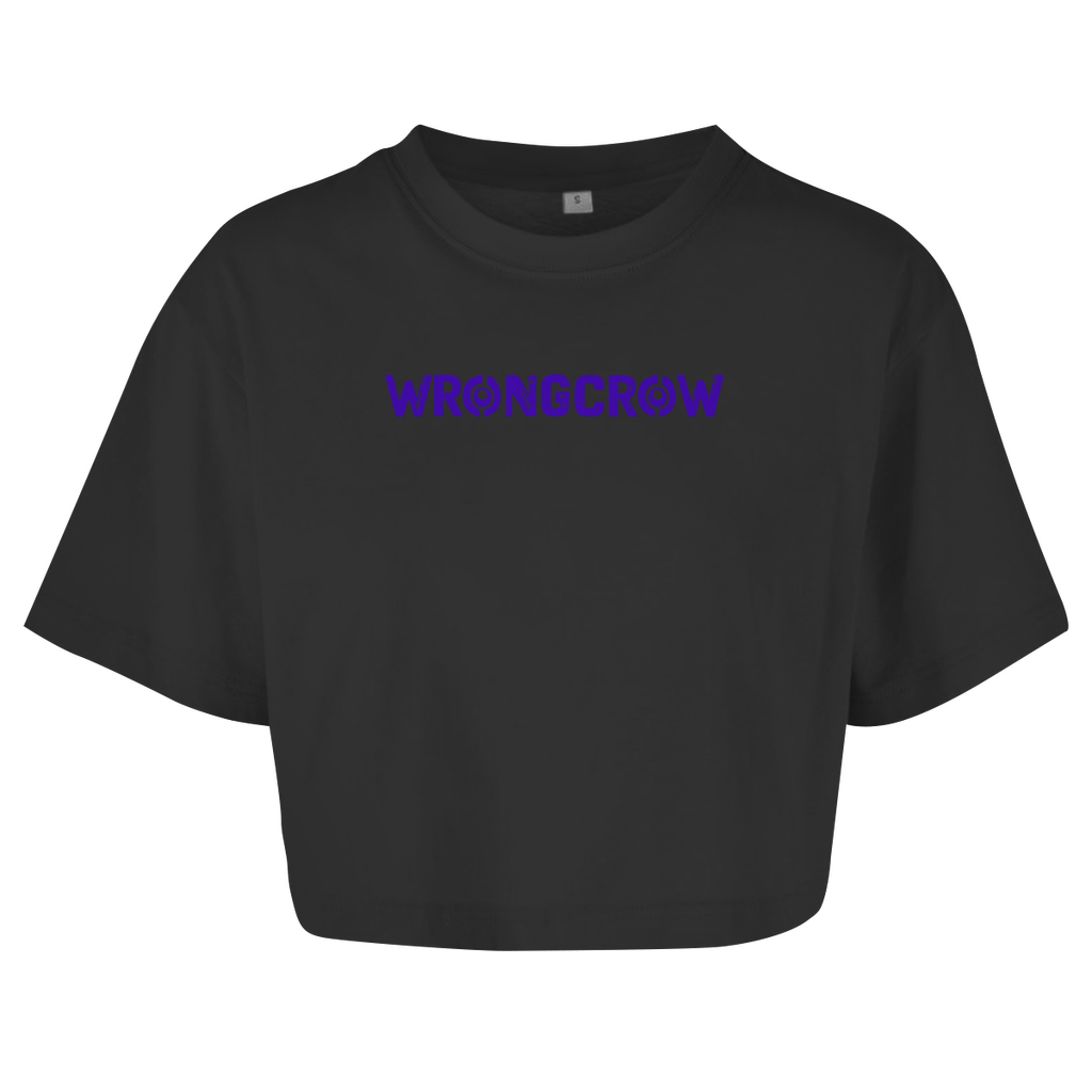 Queens Oversize Crop T-Shirt Wrongcrow - Black / XS - Clothes