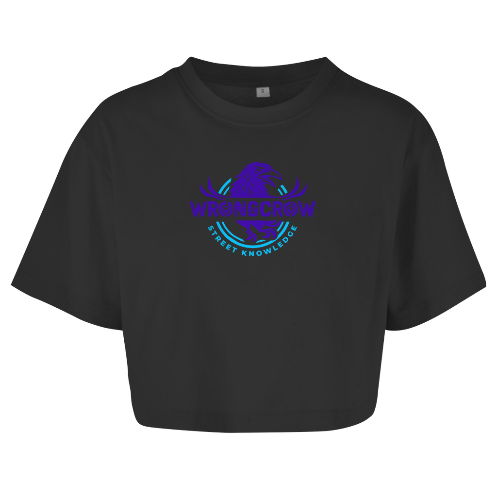 Queens Oversize Crop T-Shirt Wrongcrow - Black / XS - Clothes