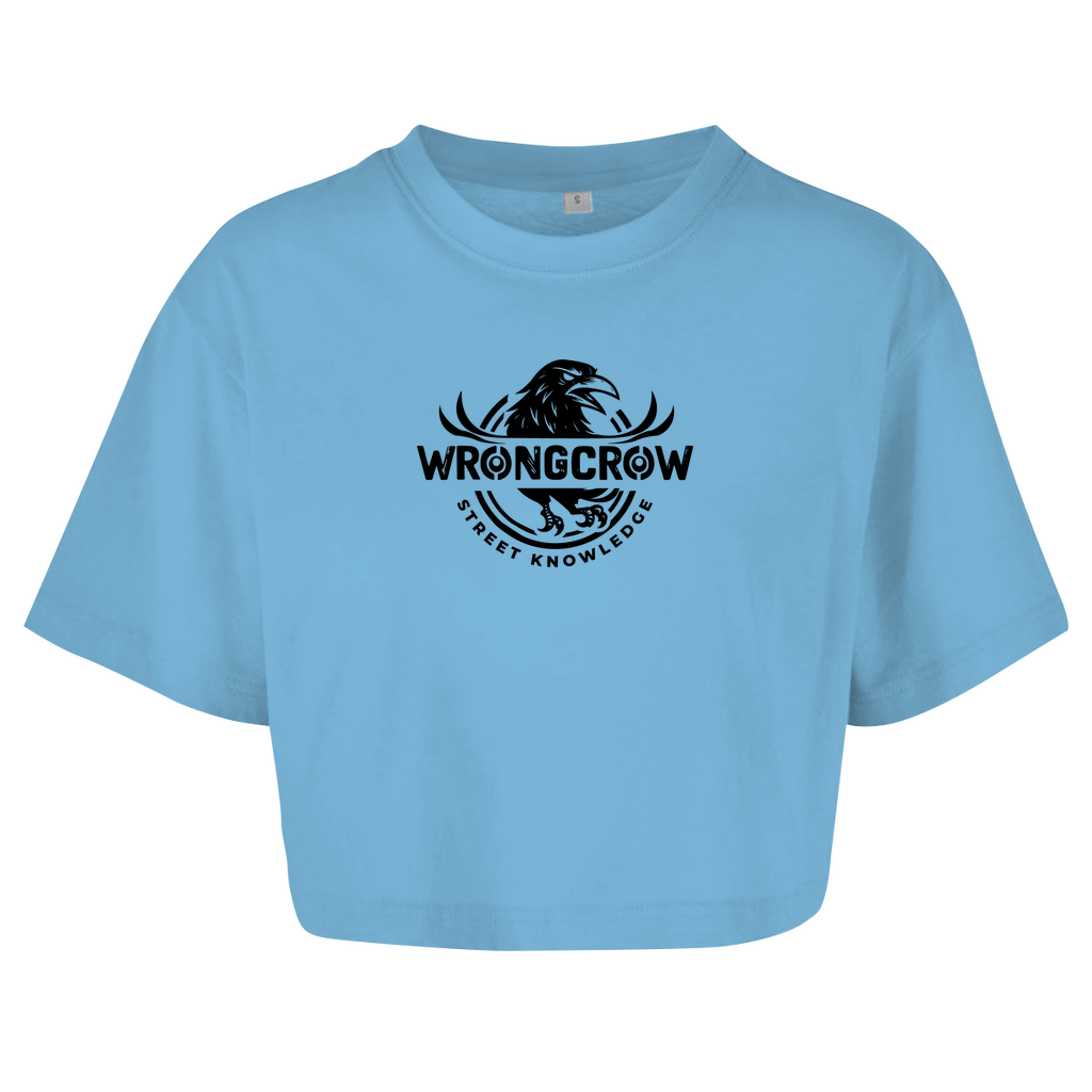 Queens Oversize Crop T-Shirt Wrongcrow - Blue / XS - Clothes