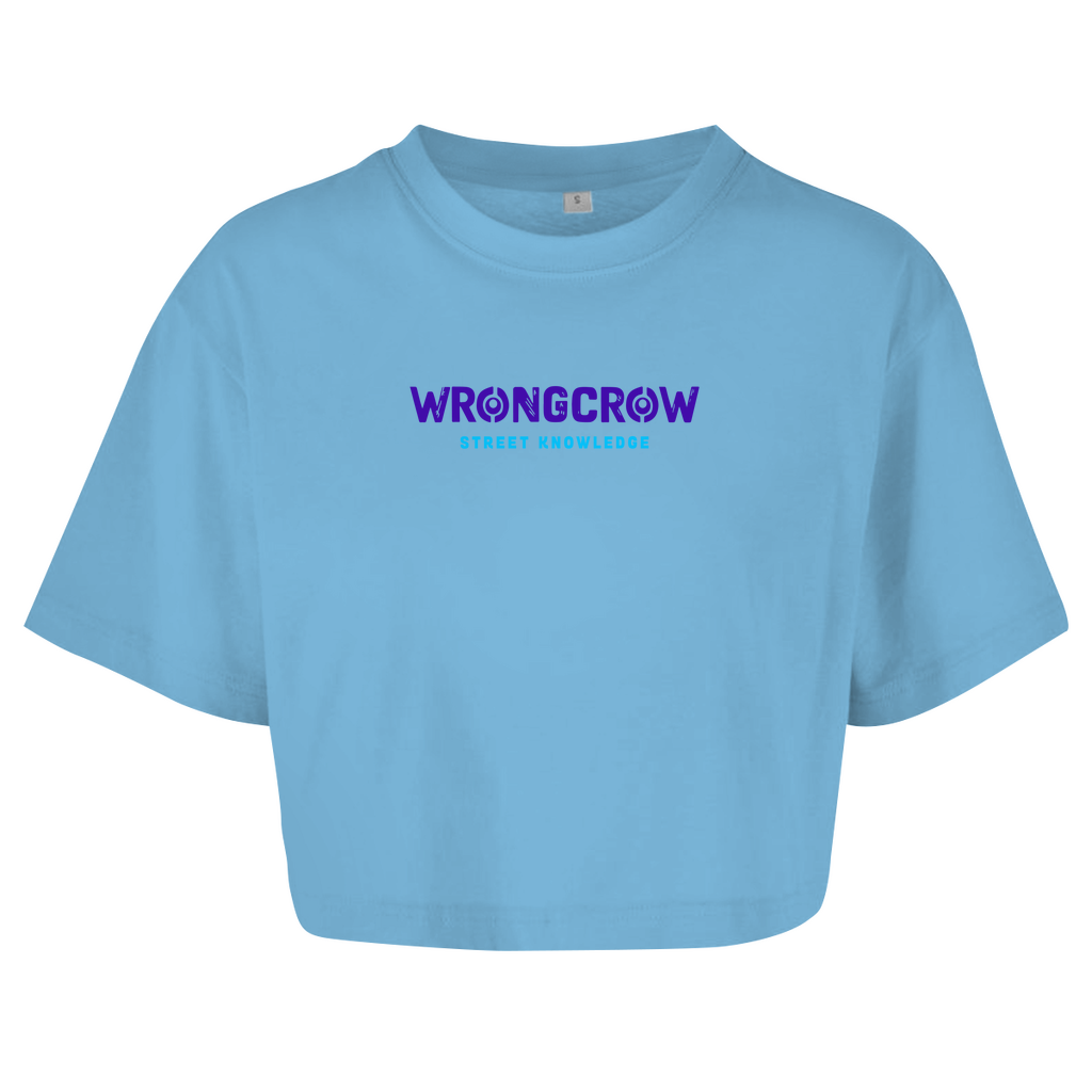 Queens Oversize Crop T-Shirt Wrongcrow - Blue / XS - Clothes