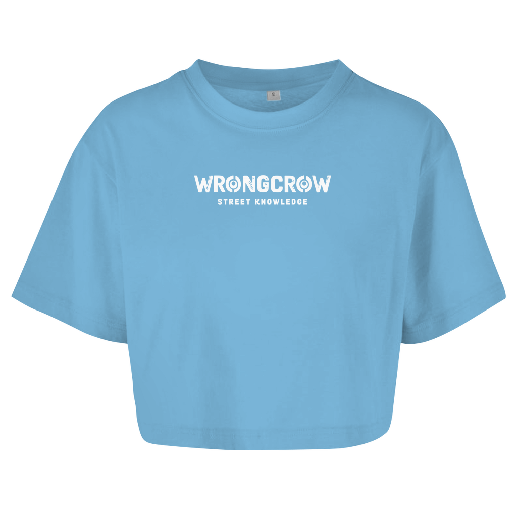 Queens Oversize Crop T-Shirt Wrongcrow - Blue / XS - Clothes