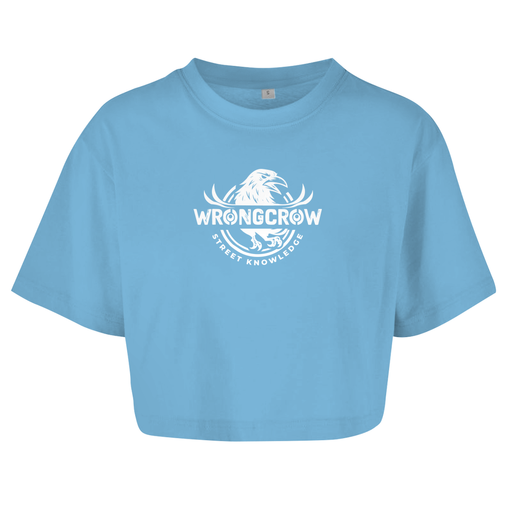 Queens Oversize Crop T-Shirt Wrongcrow - Blue / XS - Clothes