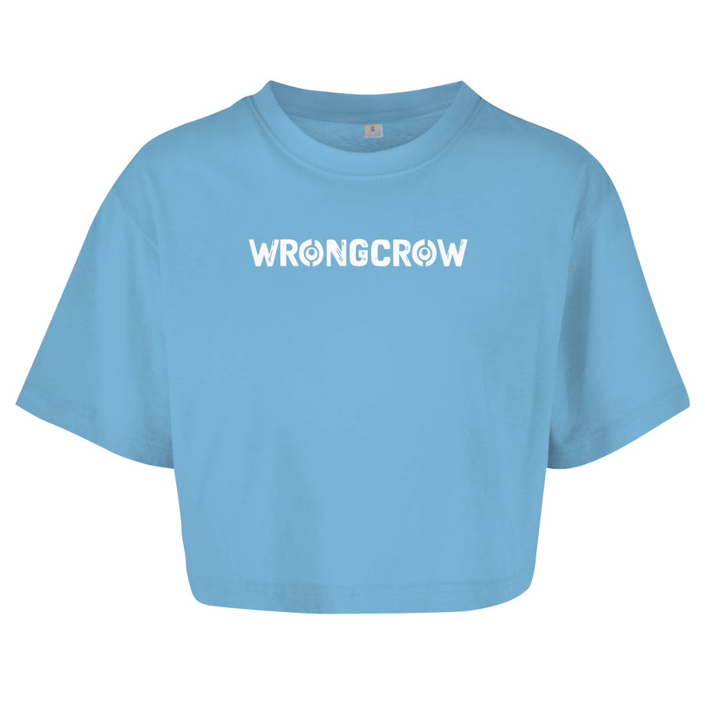 Queens Oversize Crop T-Shirt Wrongcrow - Blue / XS - Clothes
