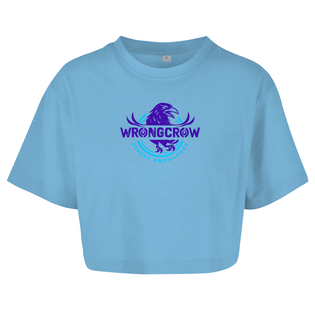 Queens Oversize Crop T-Shirt Wrongcrow - Blue / XS - Clothes