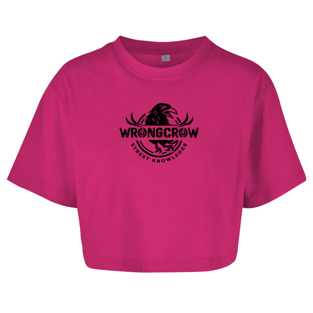 Queens Oversize Crop T-Shirt Wrongcrow - Hibiskus Pink / M - Clothes