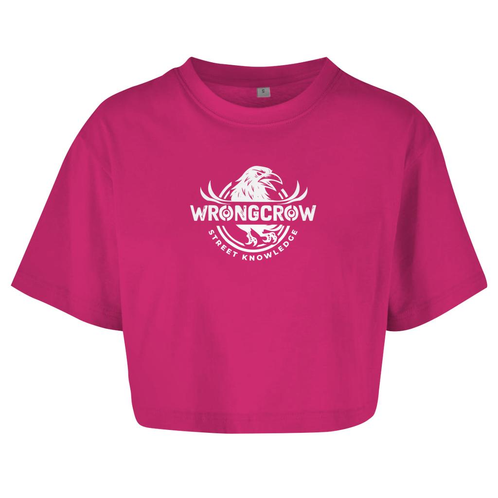 Queens Oversize Crop T-Shirt Wrongcrow - Hibiskus Pink / M - Clothes