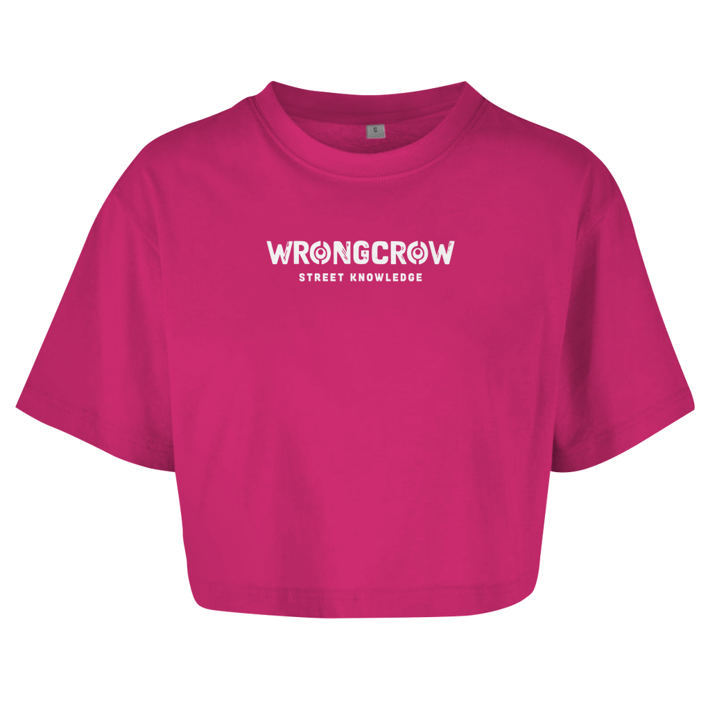 Queens Oversize Crop T-Shirt Wrongcrow - Hibiskus Pink / M - Clothes