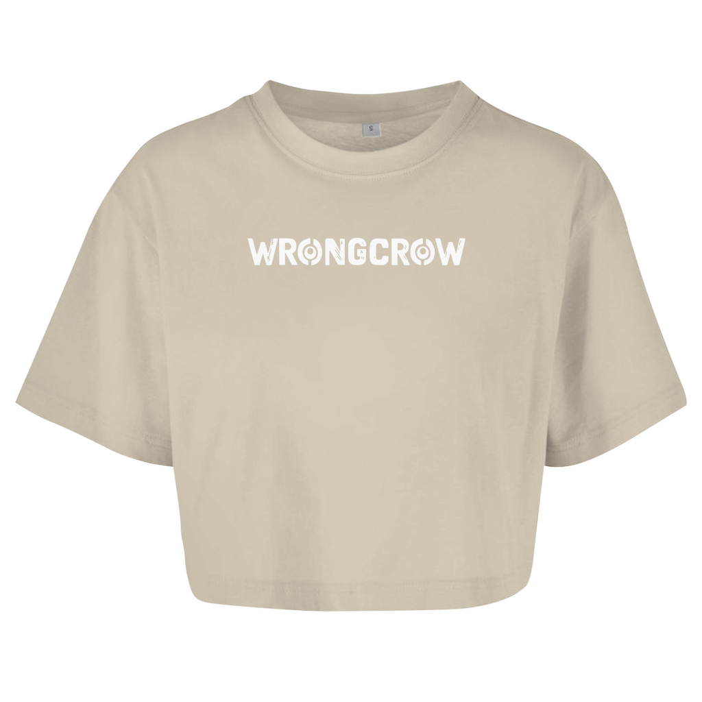 Queens Oversize Crop T-Shirt Wrongcrow - Sand / M - Clothes