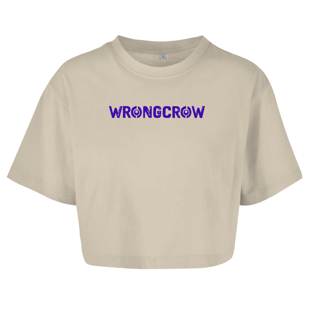 Queens Oversize Crop T-Shirt Wrongcrow - Sand / M - Clothes