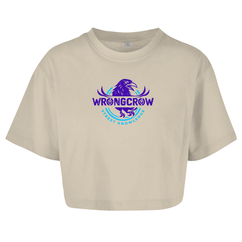 Queens Oversize Crop T-Shirt Wrongcrow - Sand / M - Clothes