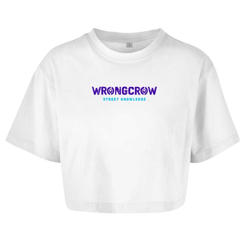 Queens Oversize Crop T-Shirt Wrongcrow - White / XS - Clothes