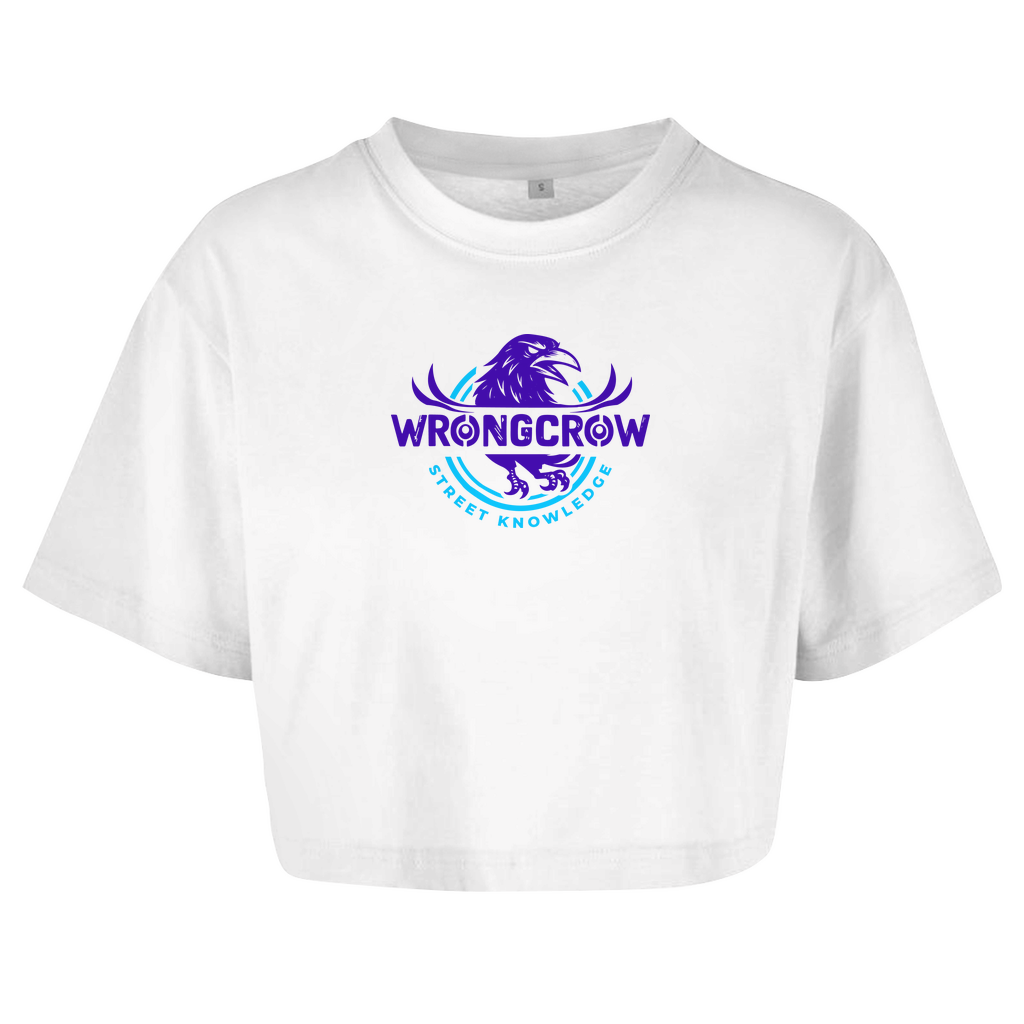 Queens Oversize Crop T-Shirt Wrongcrow - White / XS - Clothes