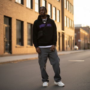 Schwarzer Heavyweight Hoodie 380 GSM - Dirty Profits Kollektion von Wrongcrow - Oversized Fit Streetwear