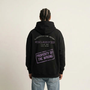 Misclassified Black Hoodie Backprint