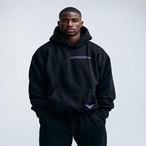 LETTERING CHEST PRINT Ultra Heavy Oversized Hoodie – 500 GSM