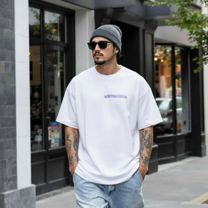 Lettering Tee Chest Print White 300 GSM