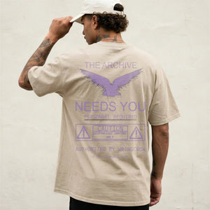 The Archive Tee Sand Backview Wrongcrow