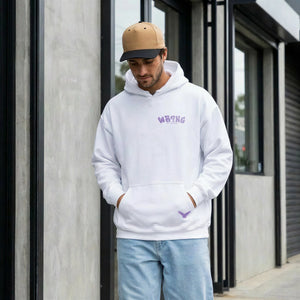 Wrong By Choice Chest Print Oversize Hoodie White 500 GSM