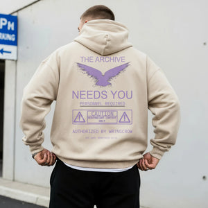 Wrongcrow The Archive Hoodie Sand Backview