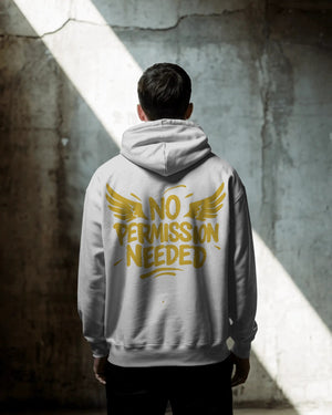 „No Permission Needed Typo“ Hoodie