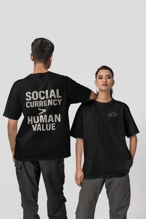 Social Currency Tee Oversize Streetwear Wrongcrow 