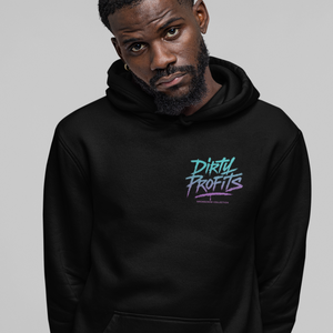 Dirty Profits Chest Print Streetwear Oversized Hoodie