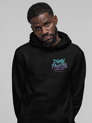 Dirty Profits Chest Print Streetwear Oversized Hoodie
