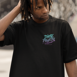 Dirty Profits Chest Print Streetwear Oversized Tee