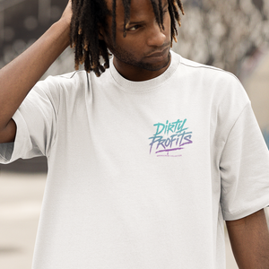 Dirty Profits Chest Print Streetwear Oversized Tee