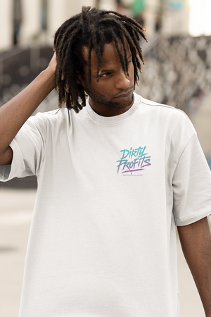 Dirty Profits Chest Print Streetwear Oversized Tee