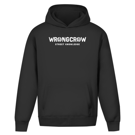 Oversize Hoodie Ohne Kordel Wrongcrow - Deep Black / S - Clothes