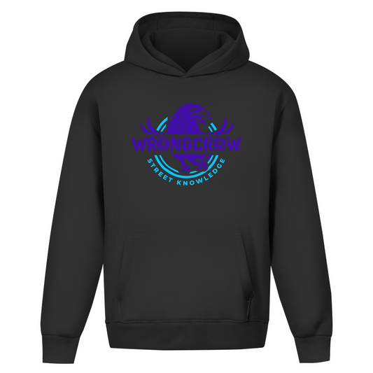 Oversize Hoodie Ohne Kordel Wrongcrow - Deep Black / S - Clothes