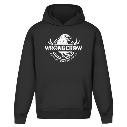 Oversize Hoodie Ohne Kordel Wrongcrow - Deep Black / S - Clothes