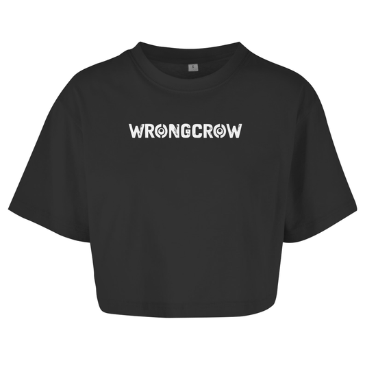 Queens Oversize Crop T-Shirt Wrongcrow - Black / XS - Clothes