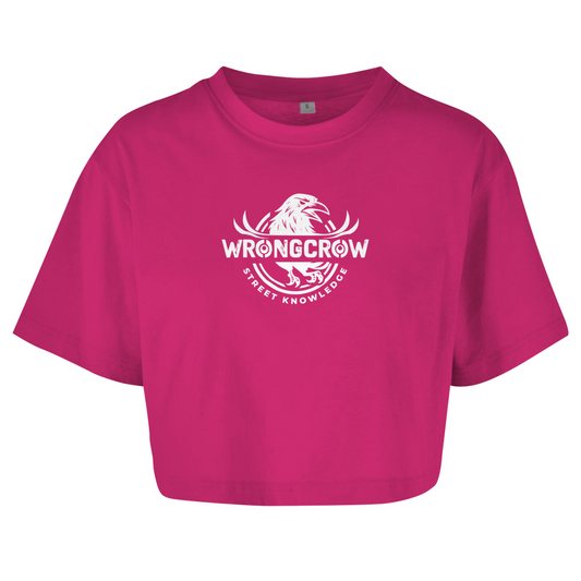 Queens Oversize Crop T-Shirt Wrongcrow - Hibiskus Pink / M - Clothes