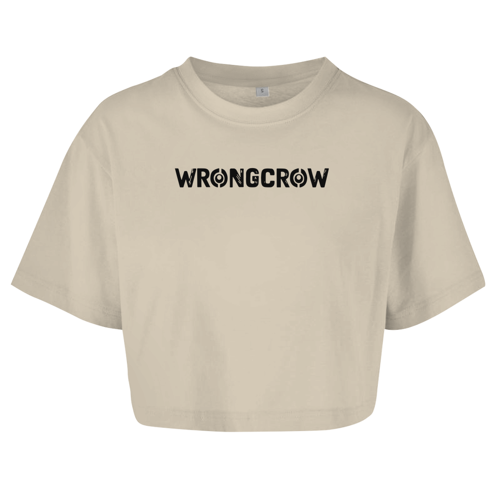 Queens Oversize Crop T-Shirt Wrongcrow - Sand / M - Clothes