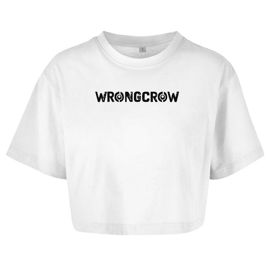 Queens Oversize Crop T-Shirt Wrongcrow - White / XS - Clothes