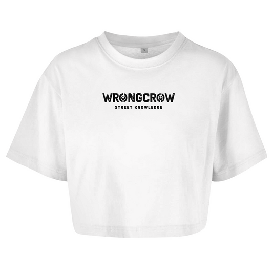 Queens Oversize Crop T-Shirt Wrongcrow - White / XS - Clothes