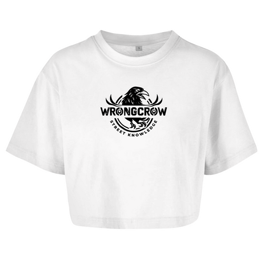 Queens Oversize Crop T-Shirt Wrongcrow - White / XS - Clothes