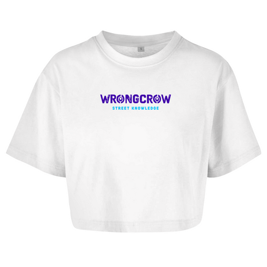 Queens Oversize Crop T-Shirt Wrongcrow - White / XS - Clothes