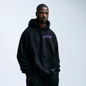 Wron By Choice Chetst Print Black Hoodie